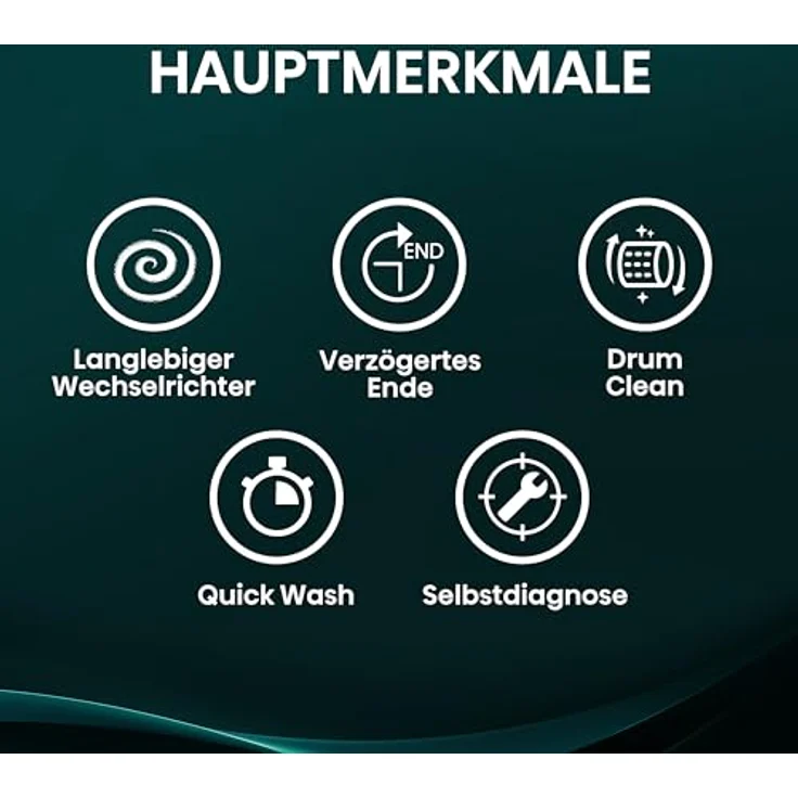Hisense WF-1-Q-9041-BW, 9 kg Waschmaschine mit Energieeffizienzklasse A, Dampfwäsche und 15-Minuten-Programm, weiß – Bild 8