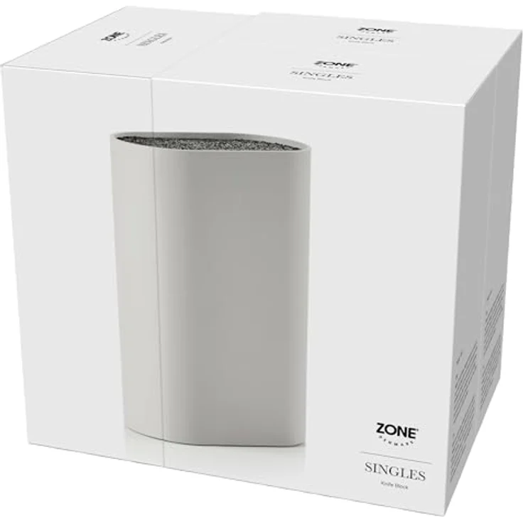 Zone Denmark Singles Messerblock ohne Messer, Knife Block, Messerhalter, Aufbewahrung für alle Messer, Flexibler Einsatz für verschiedene Messer, 17 x 9 cm, Höhe 24 cm, Warm Grey (Grau) – Bild 4