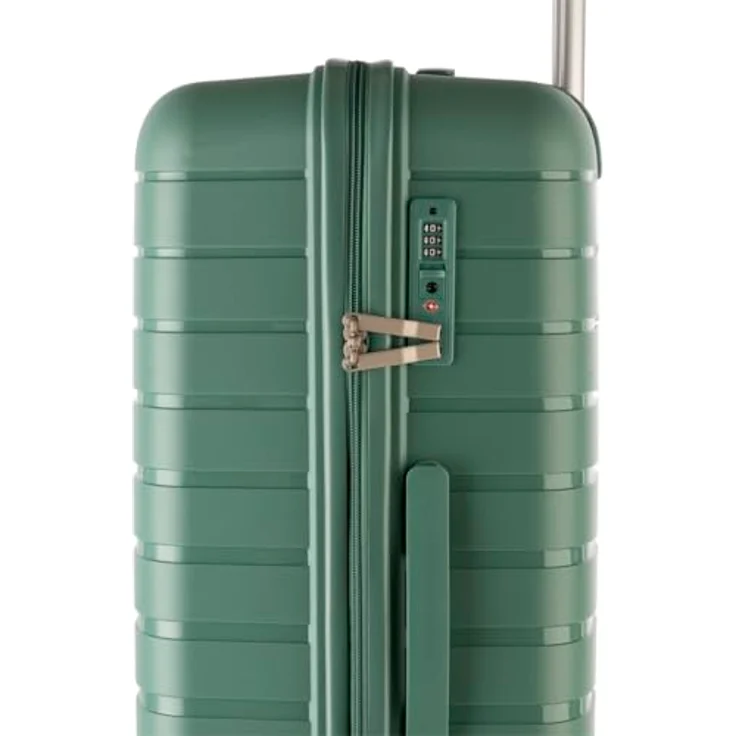 Worldpack Portland Kofferset 3-teilig, 4 Rollen, 100% Polypropylen, graugrün, Maße: 52 cm x 29 cm x 72 cm – Bild 7