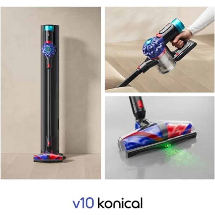 Dyson V10 Konical™, Akku-Hand-und Stielstaubsauger mit Auto-empty Dok™, Schwarz/Blau, 60 Minuten Laufzeit, HEPA-Filter – Bild 2