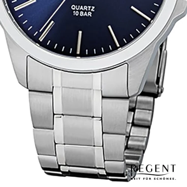 Regent Armbanduhr Herren Chronograph F 1011, Analoguhr, 39 mm, silber – Bild 3