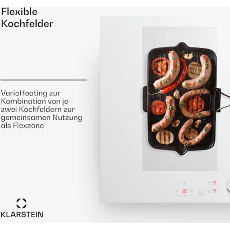 Klarstein Induktionskochfeld, Glaskeramik Kochfeld, 7000W mit 4 Platten, Touch-Display und Timer, Überhitzungsschutz, Schwarz – Bild 4