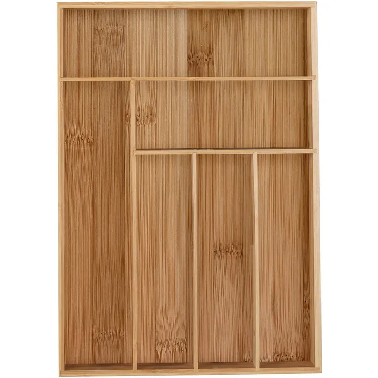 relaxdays Besteckkasten Besteckkasten Bambus 6 Fächer, natürliche Optik, vielseitiger Einsatz - Preisvergleich