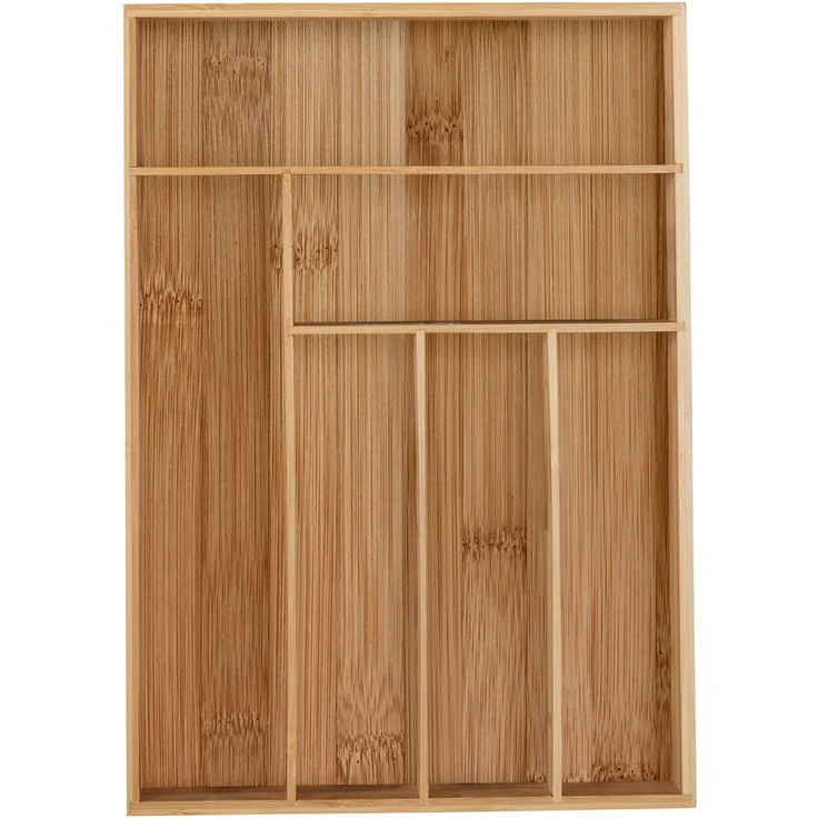 relaxdays Besteckkasten Besteckkasten Bambus 6 Fächer, natürliche Optik, vielseitiger Einsatz - Preisvergleich – Bild 1