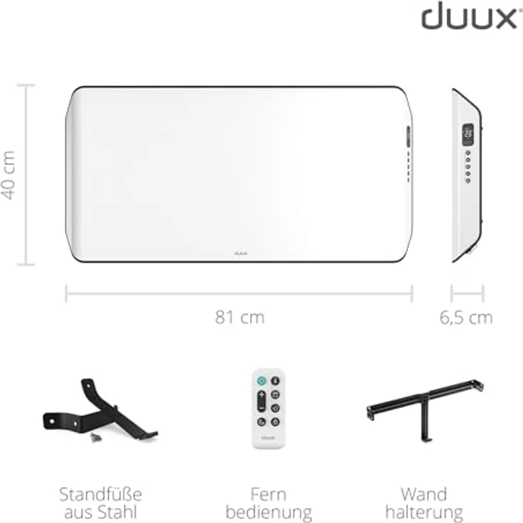 Duux Edge Elektrischer Konvektor-Raumheizer 24 h IP24 Indoor Flur Wand Weiß,  – Bild 4