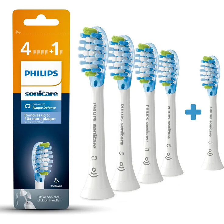 Philips Sonicare Premium Plaque Defence HX9045/17, Bürstenkopf für bis zu 10x mehr Plaque-Entfernung, 4er Pack
