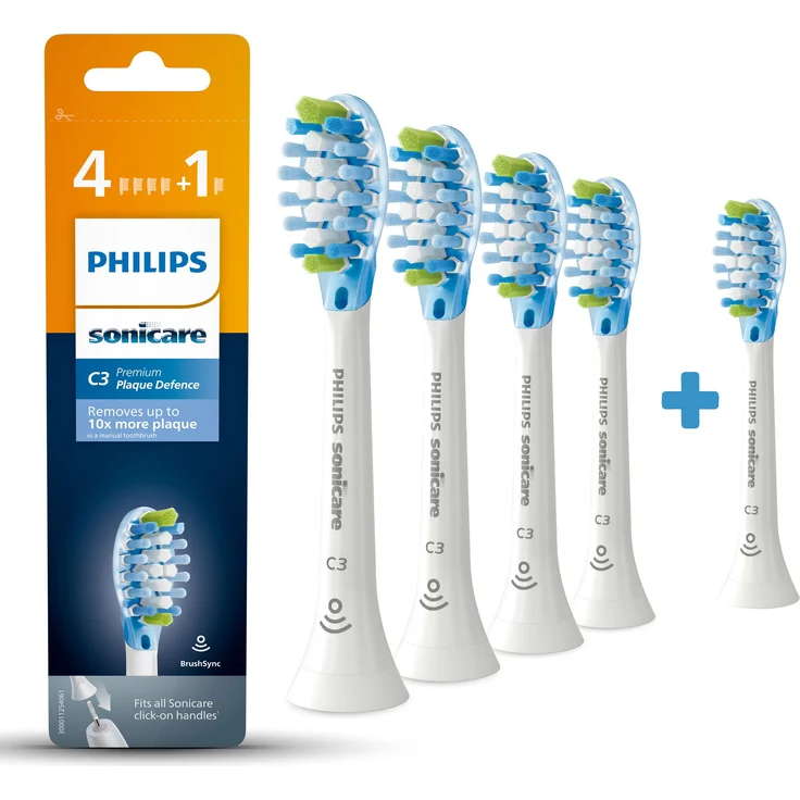 Philips Sonicare Premium Plaque Defence HX9045/17, Bürstenkopf für bis zu 10x mehr Plaque-Entfernung, 4er Pack