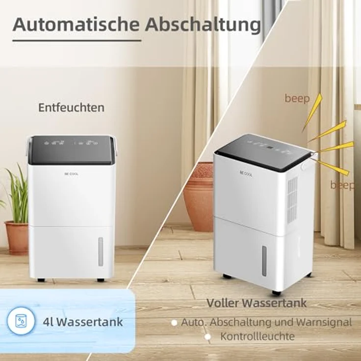 Be Cool BC30LEF2301 Luftentfeuchter 25m² 600W 30 l/Tag Weiß, Grau – Bild 4