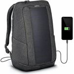 SUNNYBAG Iconic Solar-Rucksack mit integriertem 7 Watt Solar-Panel | USB-Anschluss | Wireless-Charging | 17-Zoll Laptopfach | 20 Liter | Wasserabweisendes Recycling-Textil | Graphite