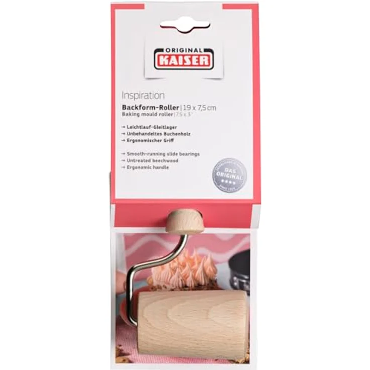 Kaiser Ptisserie Teigausroller, konisch Ø 7,5 cm, Buchenholz, Leichtlauf-Mechanismus – Bild 9