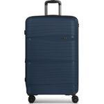 D&N Koffer Travel Line 4300-Plus 4 Rollen Trolley L 76 cm mit Dehnfalte Blau, 96 l, XL