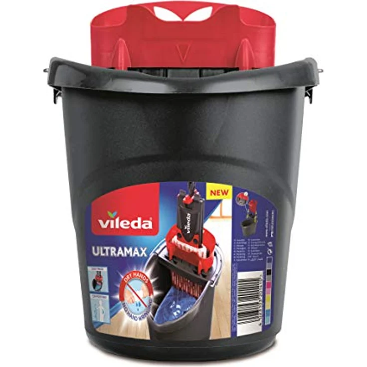 Vileda 4023103201415 UltraMax Power Eimer und Presse, schwarz und rot – Bild 3