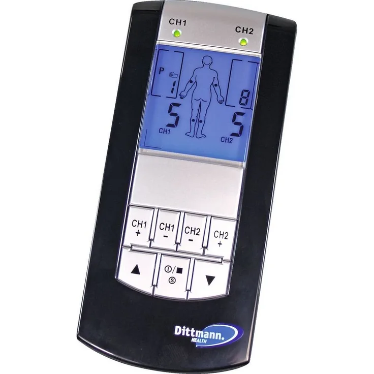 Dittmann Health Massagegerät Tensgerät TEN 240, Muskelaktivierung mit 90-100 cm Kabellänge, Blau