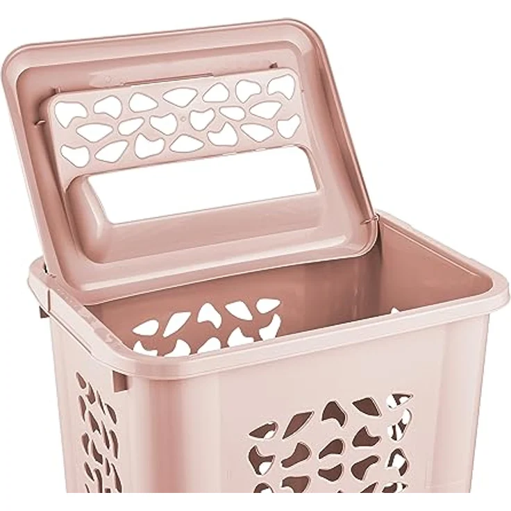 keeeper Wäschebox mit Einwurfschlitz und aufklappbarem Deckel, Luftdurchlässig, 60 l, Per, Nordic Pink – Bild 4