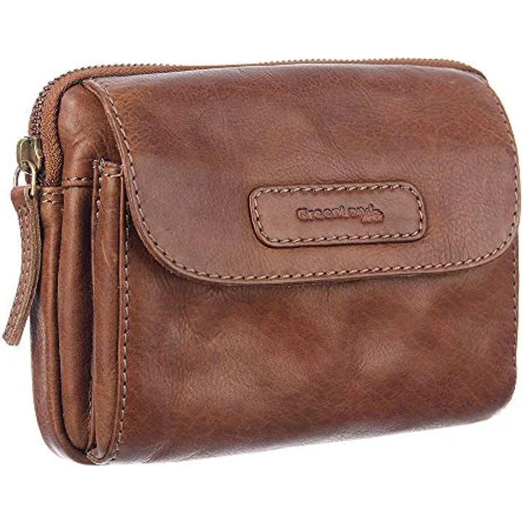 Greenland Nature Soft & Safe Gürteltasche, RFID-sicheres Leder, 18 cm x 6 cm x 14 cm, braun – Bild 1
