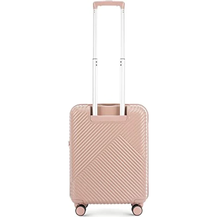 WITTCHEN Reisekoffer Trolley Kleiner Koffer Handgepäck Polycarbonate Hartschalen Trolley 4 Rollen Kombinationsschloss TSA Größe S Rosa – Bild 4