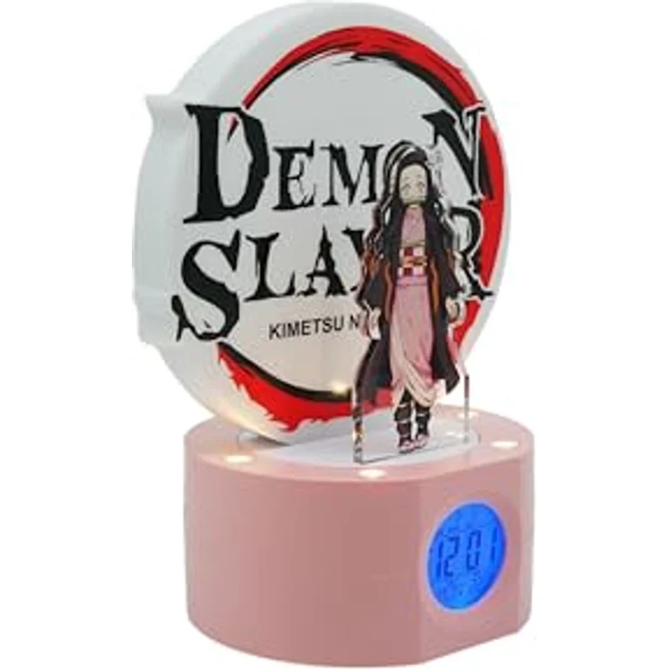 Teknofun DEMON SLAYER Nezuko Wecker, LED Lichtwecker mit digitaler Anzeige, 22 cm, kabellos, Alarmeinstellung – Bild 4