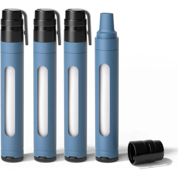 joypur Wasserfilter Outdoor Survival Stift, 0,01 µm Ultrafiltration mit Aktivkohle, 3000 L, blau