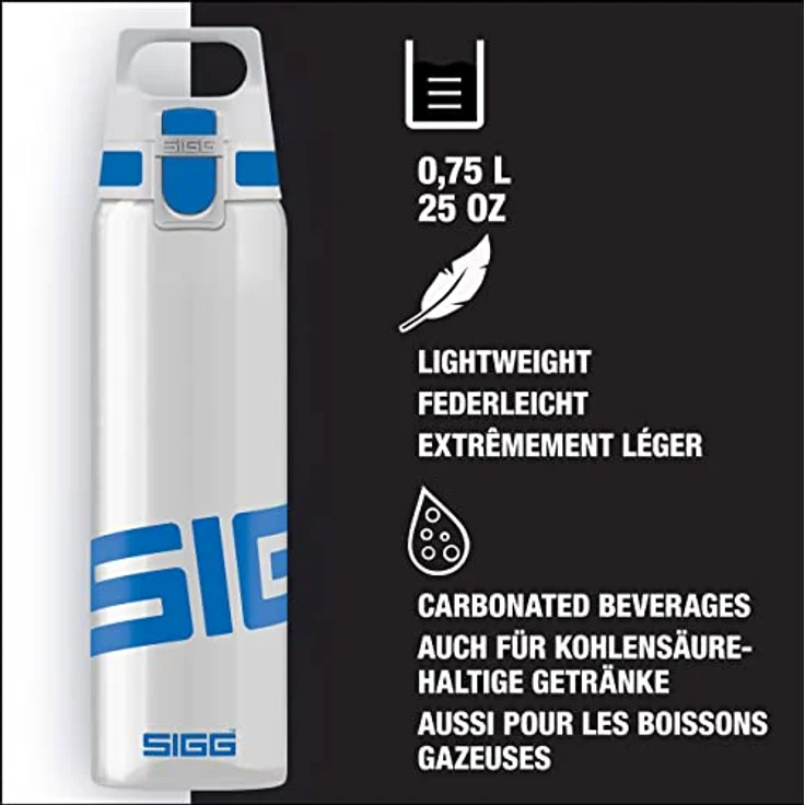 Sigg Total Clear ONE Trinkflasche, blau, 0.75 – Bild 3