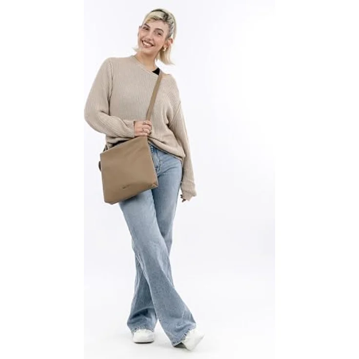 EMILY & NOAH E&N Enie Umhängetasche, Echtleder-Optik mit Reißverschluss, zweifarbig, Damenhandtasche – Bild 2