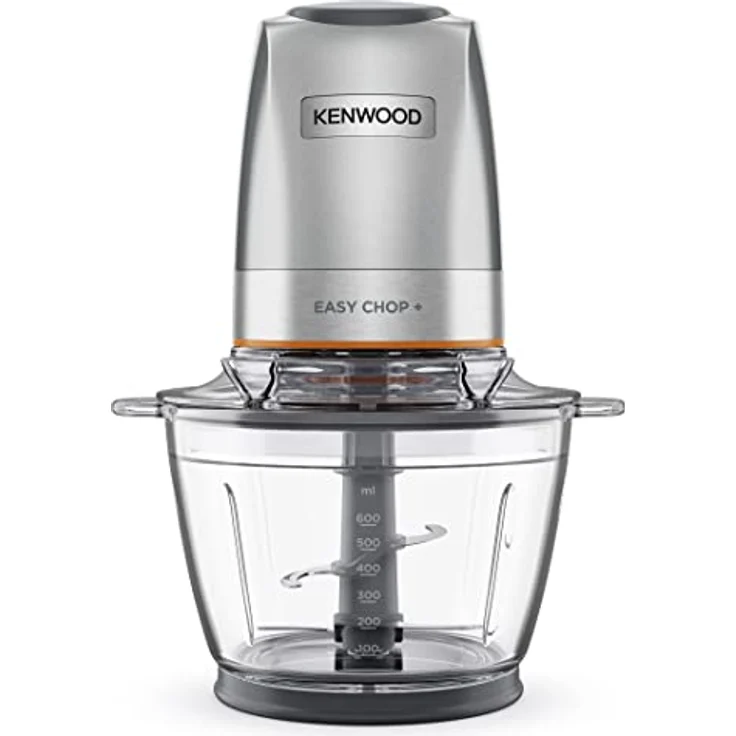 Kenwood EasyChop+ CHP62.400 SI Elektrischer Zerkleinerer mit Vierfach-Klingen aus Edelstahl, One-Touch-Bedienung, Eiscrusher, 0,6 l Arbeitsbehälter, Spülmaschinenfest, 500W, Silber – Bild 1