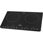 TZS First Austria Induktionskochfeld - Ultradünne Kochplatte 1er & 2er Kochfeld, 3400W Induktionskochplatte, 10-Leistungsstufen, Timer, Kindersicherung, TouchControl - Ideal für Studenten & Camper