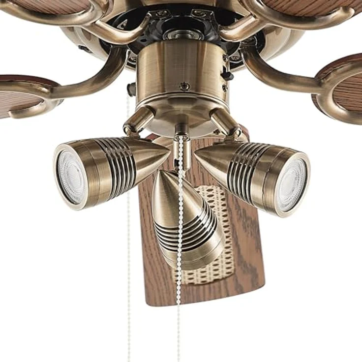 Lucande Deckenventilator mit Lampe 'Anariki' in Gold/Messing aus Metall (3 flammig, GU10) - Ventilator, Wohnzimmerleuchte - Sommer und Winter Schaltung – Bild 5