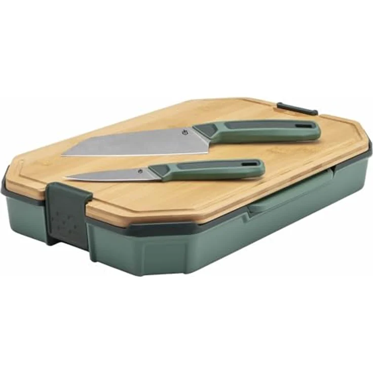 Gerber Gear Compleat Schneidebrett-Set, 2-seitige Outdoor-Schneidebretter aus Bambus und Polypropylen mit 3,25"-Schälmesser und 6"-Kochmesser – Bild 1