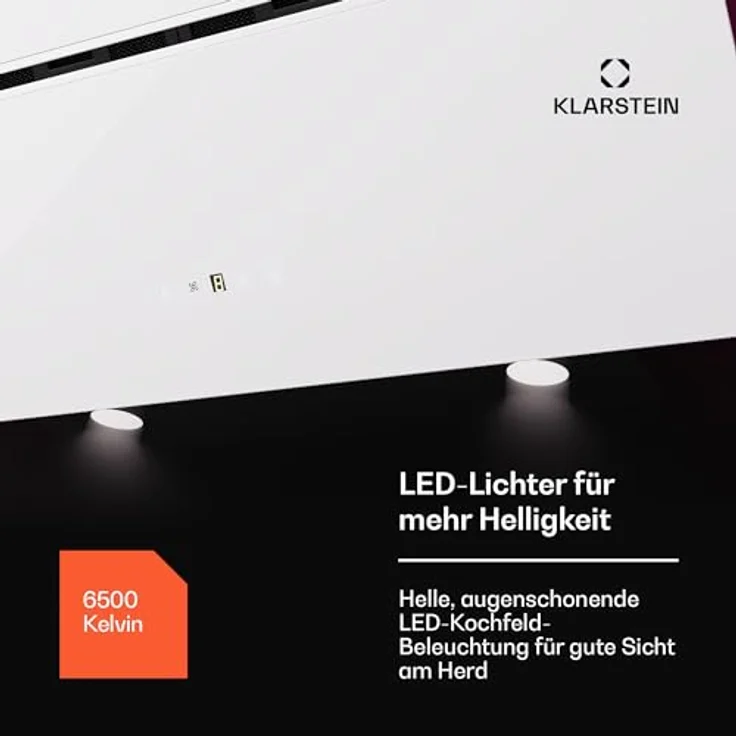 Klarstein Dunstabzugshaube 90cm, Abluft/Umluft mit Aktivkohlefilter & LED-Beleuchtung, 600m³/h Luftstrom, IoT/Wi-Fi, Leise Schräghaube, Dunstabzugshauben 90 cm – Bild 4