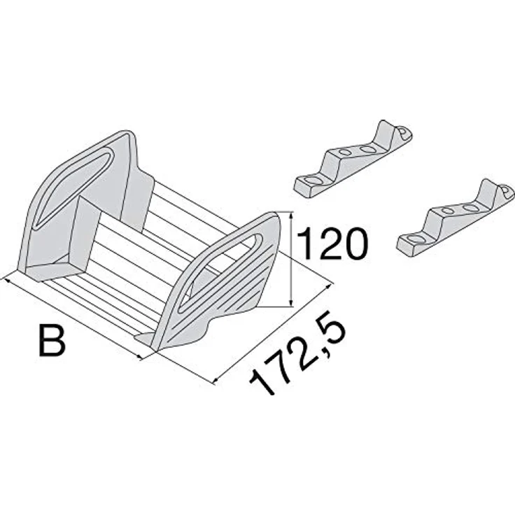 Blum Schrank- und Möbelscharniere Gewürzhalter ORGA-LINE, Korpusbreite 450mm Inox, Edelstahl – Bild 3