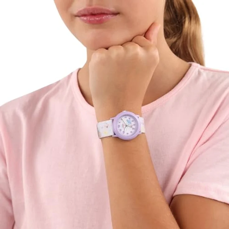 Prinzessin Lillifee Quarzuhr 2037731, Kinderarmbanduhr mit buntem Ziffernblatt und verstellbarem Textilarmband, wasserdicht bis 3 Bar – Bild 4
