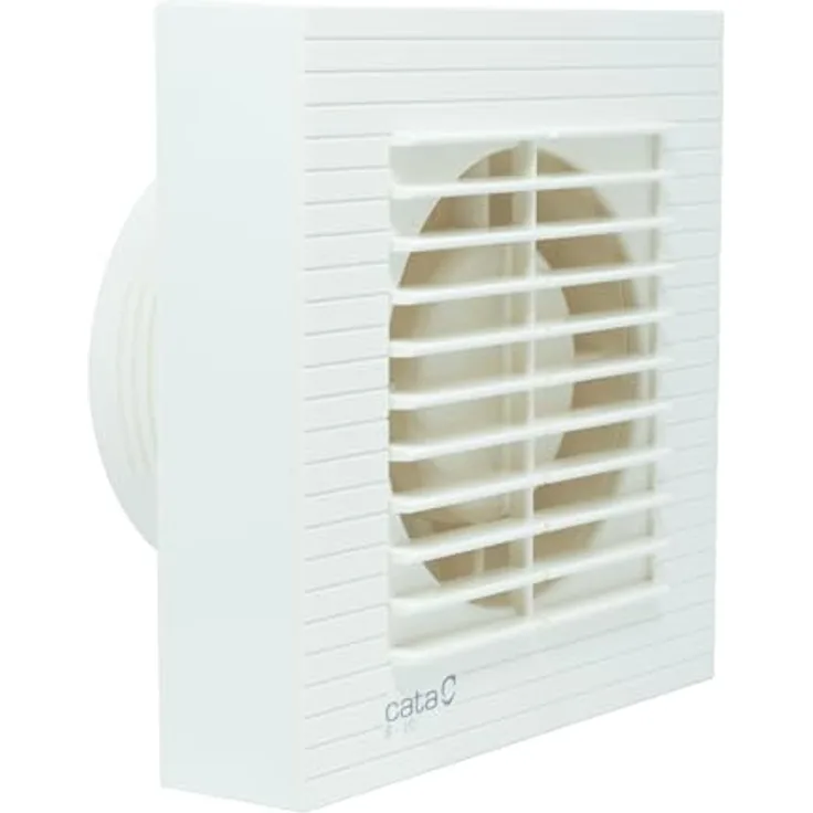 Konjac Sponge Cata Ventilator B12, Belüftungsventilator mit 190 m³/h Luftstrom, leise 43 dB, weiße Kunststoffkonstruktion