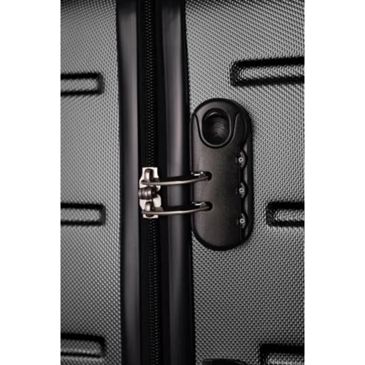 Nowi Bergamo 4 Rollen Kofferset 2-teilig, Schwarz, (96 l, XL) - Robustes ABS-Material, Kreuzpackgurt, Wäschefach, Teleskopgriff – Bild 3