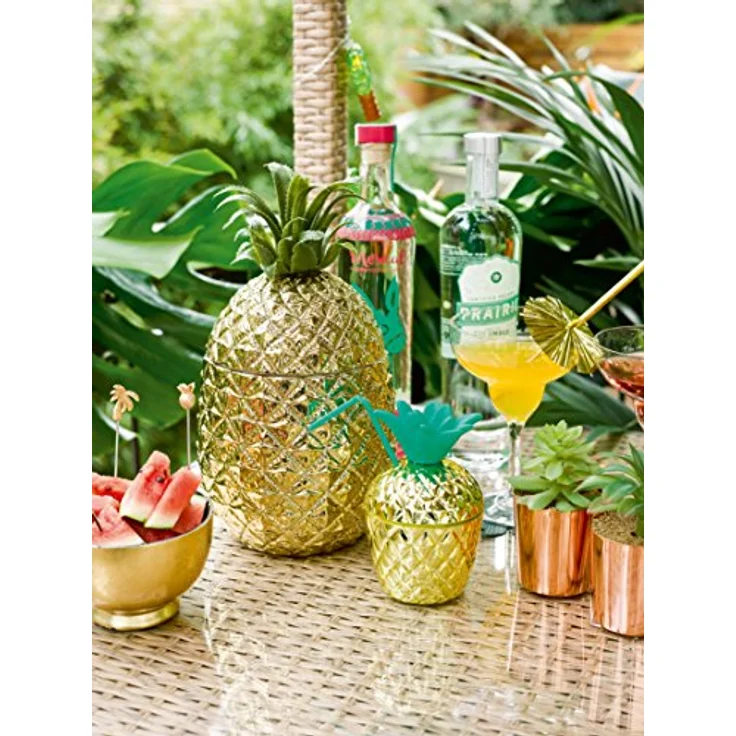Talking Tables Emporium Ananas-Keramikeiskübel, goldfarben, H 30 x B 16 cm – Bild 6