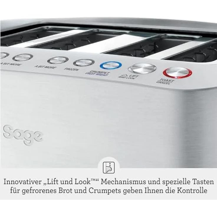 SAGE STA845 the Smart Toast 4-Scheiben Toaster mit LED-Fortschrittsanzeige, Gebürstetes Edelstahl – Bild 5