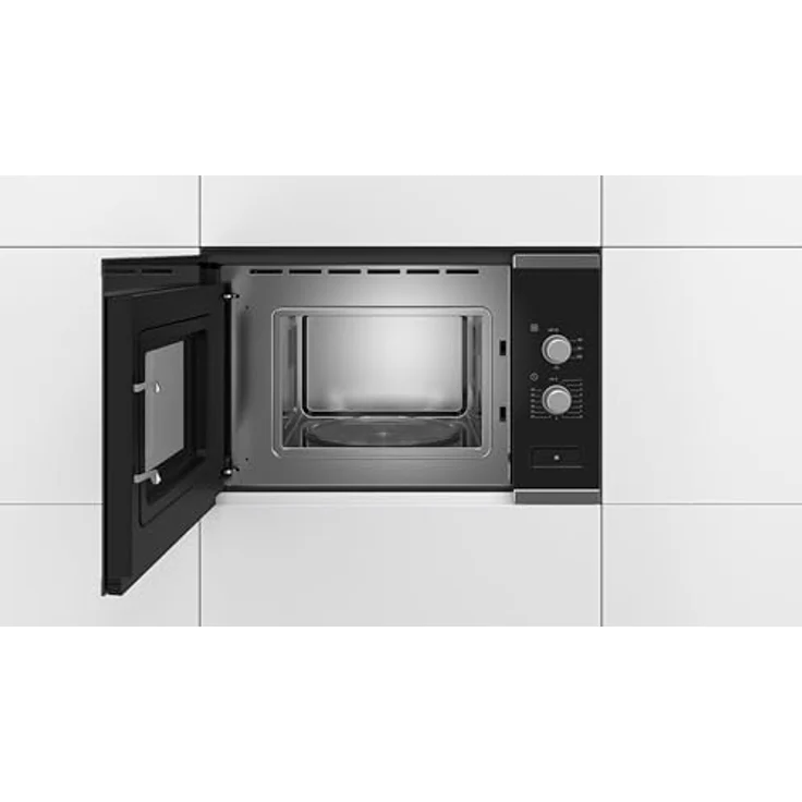 Bosch BFL520MS0 Einbau-Mikrowelle, Kombigerät, 20 Liter Garraum, 800 Watt, Schwarz, Edelstahl – Bild 3