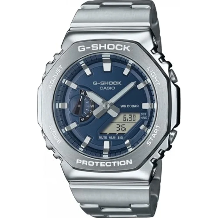 Casio G-Shock GM-2110D-2BER Classic Herrenuhr, Stoßfest, Stoppuhr, blau – Bild 2