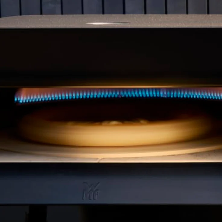 WMF Pizzaiolo Pro Pizzaofen, 400°C Backtemperatur, automatisierte Drehmechanik, integrierte Temperaturüberwachung, großer Pizzastein (Ø 40 cm), schwarz – Bild 4