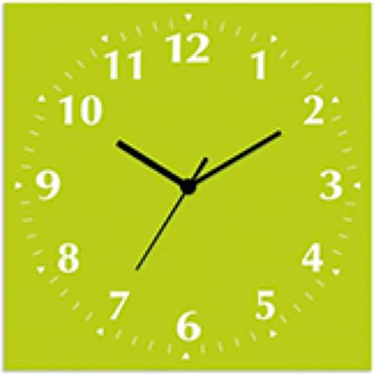 ARTLAND Wanduhr ohne Tickgeräusche Alu Funkuhr 30x30 cm Quadratisch Lautlos 12 Ziffern Farbig Schlichtes Design Grün Hellgrün S7KE – Bild 1