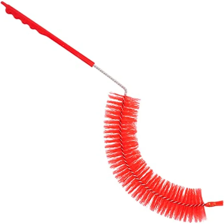 Browin 352102 Bürste zur Reinigung von Demijohns, Stiefeln, gebogen, Nylon, rot, groß