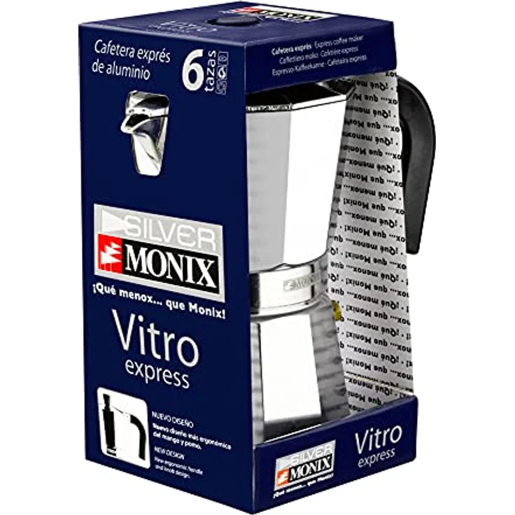 Monix Vitro Express Mokkakannen für 3 Tassen, Aluminium, Edelstahl – Bild 5