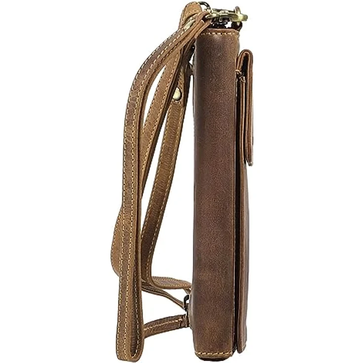 Greenburry Vintage 1569, Umhängetasche aus Leder mit RFID-Schutz, Braun – Bild 3