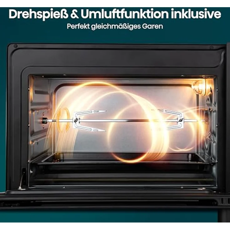 Hisense Minibackofen HOM30AF, 30 Liter, 1.800 Watt, 12 Programme, Heißluftfunktion, elegantes Design, integrierte Rotisserie – Bild 12