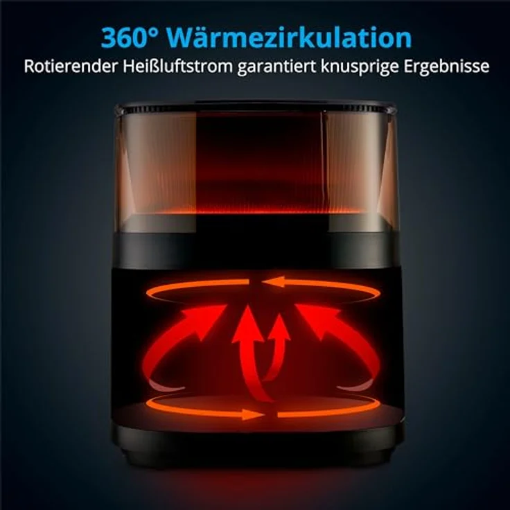 MEDION X10 XL Heißluftfritteuse (5 Liter XXL Frittierkorb, Wasserdampf für krosse Speisen, 1.500 Watt, Sichtfenster, Schüttel Alarm, Digitales Bedienfeld, 10 Automatikprogramme, bis zu 230 °C) – Bild 2