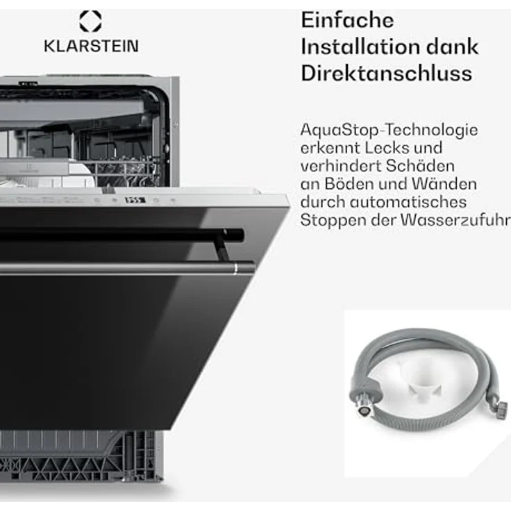 Klarstein Luxara Einbaugeschirrspüler – integrierte Spülmaschine für 14 Standardgedecke, AquaStop Wasserschaden-Schutz, 8 Programme, geringer Wasserverbrauch – Bild 7