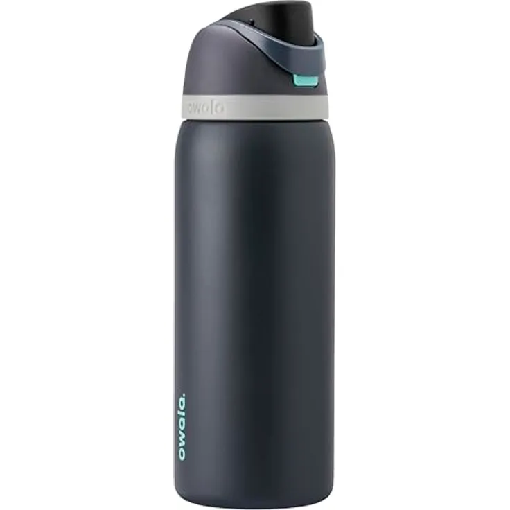 Owala FreeSip Isolierte Edelstahl Trinkflasche mit Strohhalm, 945 ml – BPA-frei, auslaufsicher, optimal für Sport und Reisen, Foggy Tide