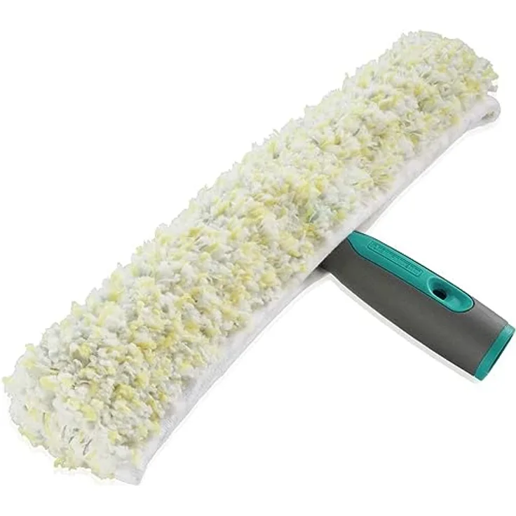 Leifheit Professional Einwascher 45 cm mit spezieller Reinigungsfaser, Fensterreiniger mit verstärktem Kunststoffgriff, Fensterwischer mit Klettband