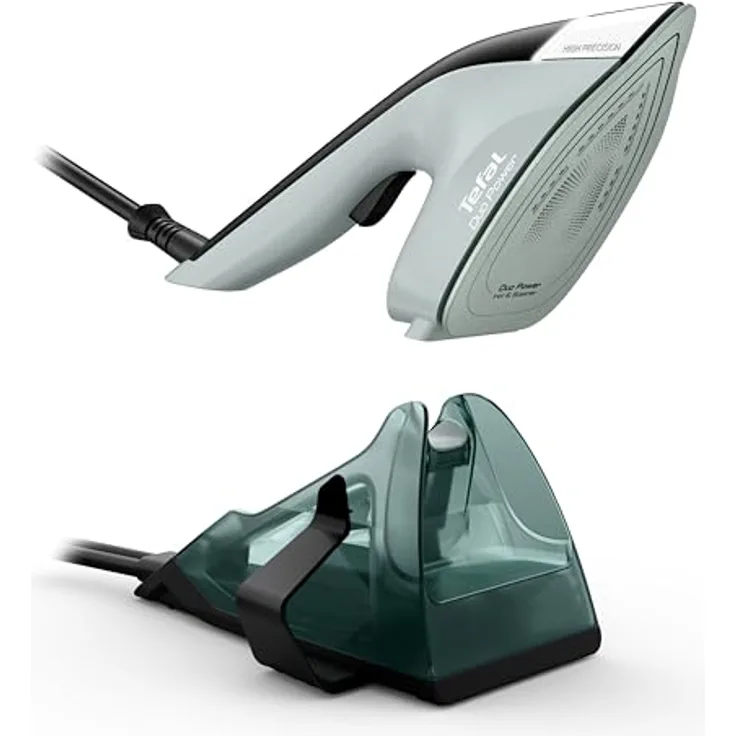 Tefal Duo Power JF4031 2-in-1 Bügeleisen und Dampfglätter, 1700 W, Eukalyptus/Schwarz, 25 g/Min. Dampfmenge, 100 g/Min. extra Dampfstoß, leichtes Handteil, 30 Sek. Aufheizzeit