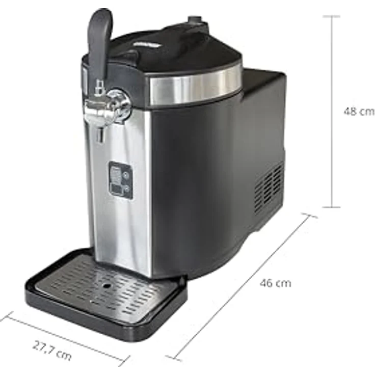 Unold Franzl Bierzapfanlage 48975, effiziente Kompressor-Kühlung mit Temperatureinstellung von 2°C - 12°C, schwarz – Bild 7