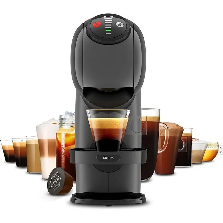 Krups Kapselmaschine Nescafé Dolce Gusto Genio S KP243B, 15bar Pumpendruck, 0,8L Wassertank, XL-Funktionalität, schwarz